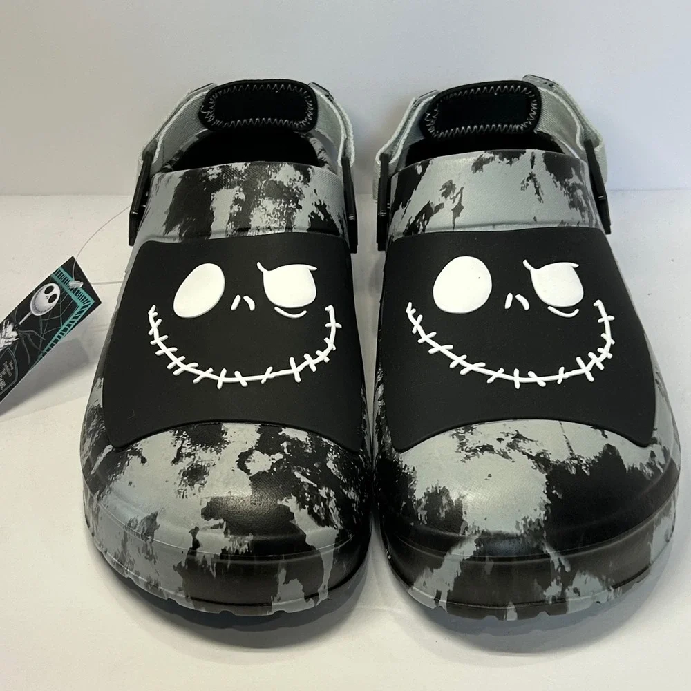 Disney Nightmare Before Christmas Jack Skellington Clogs Mens 13 New Gray Black